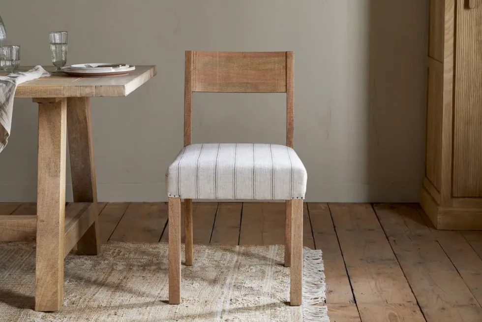 Nidhi Linen Upholstered Dining Chair - Natural