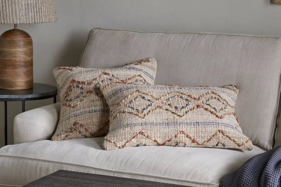 Nila Esha Cushion Cover - Rust & Indigo