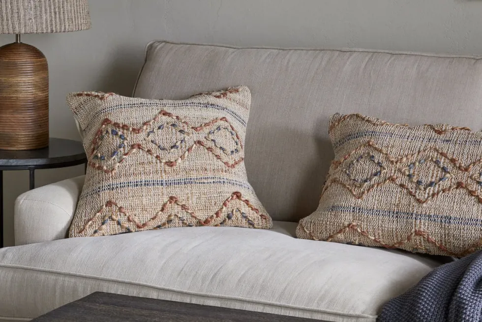 Nila Esha Cushion Cover - Rust & Indigo