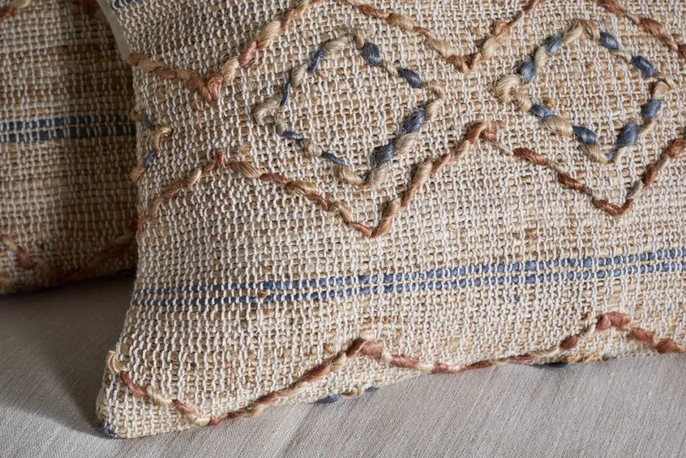 Nila Esha Cushion Cover - Rust & Indigo