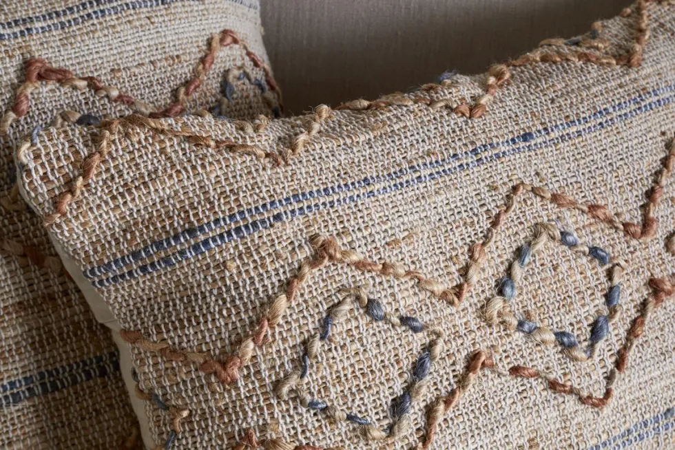 Nila Esha Cushion Cover - Rust & Indigo