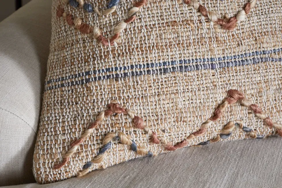 Nila Esha Cushion Cover - Rust & Indigo