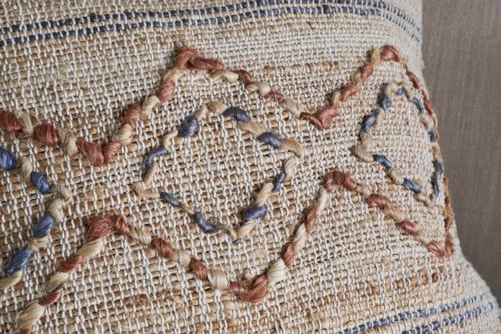 Nila Esha Cushion Cover - Rust & Indigo