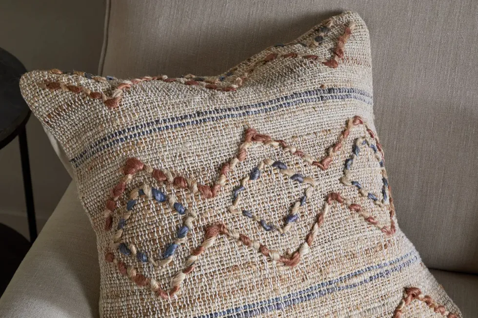 Nila Esha Cushion Cover - Rust & Indigo