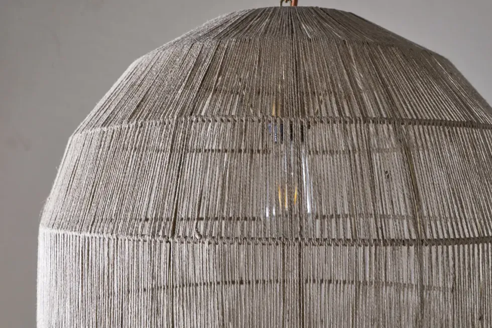 Nilaveli Woven Jute Sphere Pendant - Natural