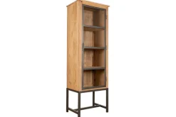 Nirvi Mango Wood & Iron Tall Cabinet - Black