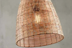 Noko Natural Wicker Conical Pendant - Small