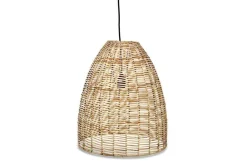 Noko Natural Wicker Conical Pendant - Small