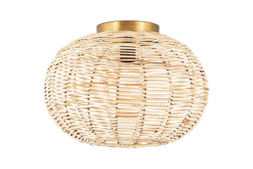 Noko Rattan Flush Ceiling Light