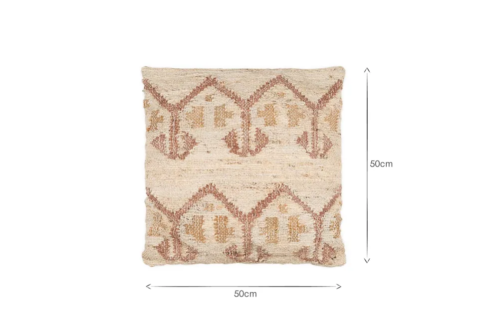 Nuvali Cotton & Jute Cushion Cover - Rust