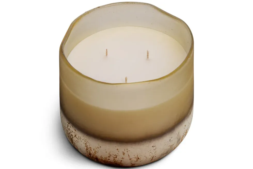 Oakmoss & Rose 3 Wick Scented Candle - Yellow - 3 Wick