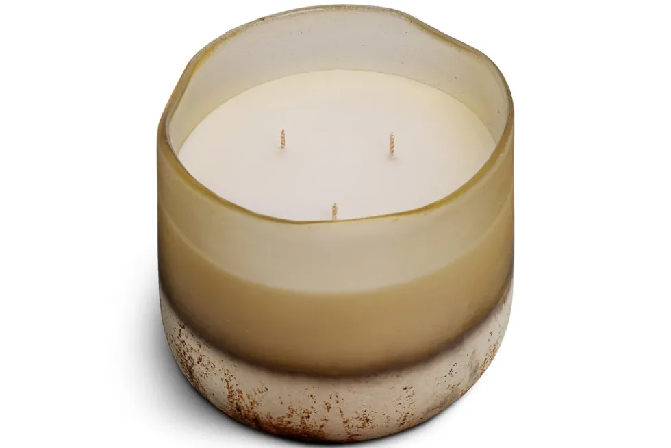 Oakmoss & Rose 3 Wick Scented Candle - Yellow - 3 Wick