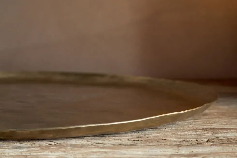 Oorja Round Tray - Brass
