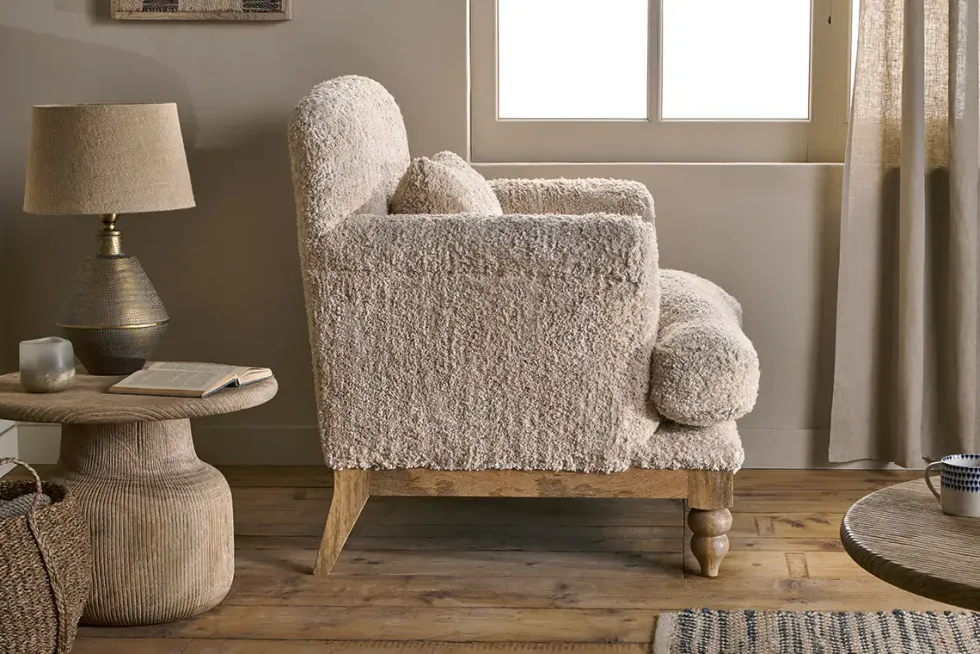 Otas Teddy Cotton Armchair - Off White