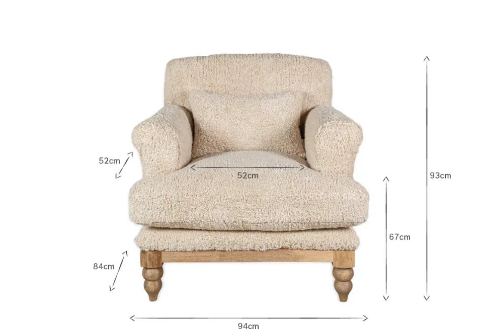 Otas Teddy Cotton Armchair - Off White