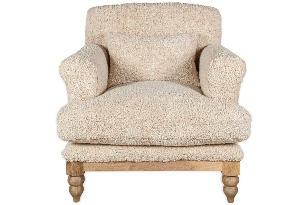 Otas Teddy Cotton Armchair - Off White