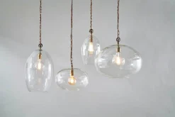 Otoro Recycled Glass Pendant - Clear - Small Oval