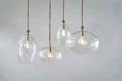 Otoro Recycled Glass Pendant - Clear - Large Oval