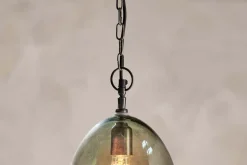Otoro Recycled Glass Pendant - Green - Large Oval