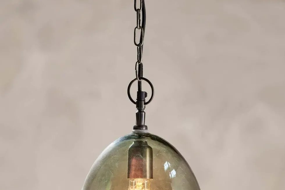 Otoro Recycled Glass Pendant - Green - Large Oval