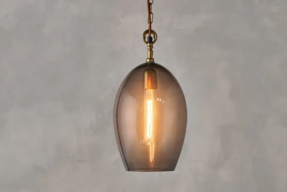 Otoro Recycled Glass Pendant - Smoke - Large Oval