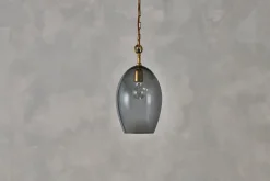 Otoro Recycled Glass Pendant - Smoke - Small Oval