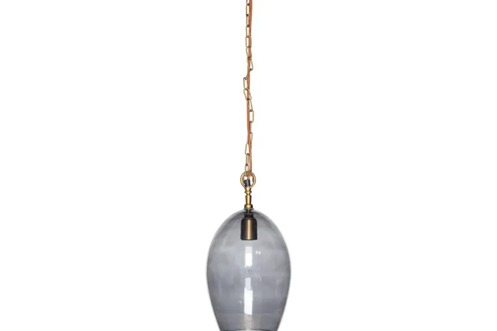 Otoro Recycled Glass Pendant - Smoke - Small Oval