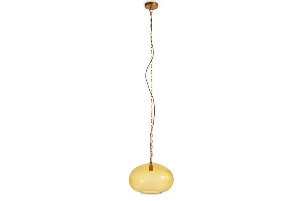 Otoro Recycled Glass Pendant - Honey - Large Round