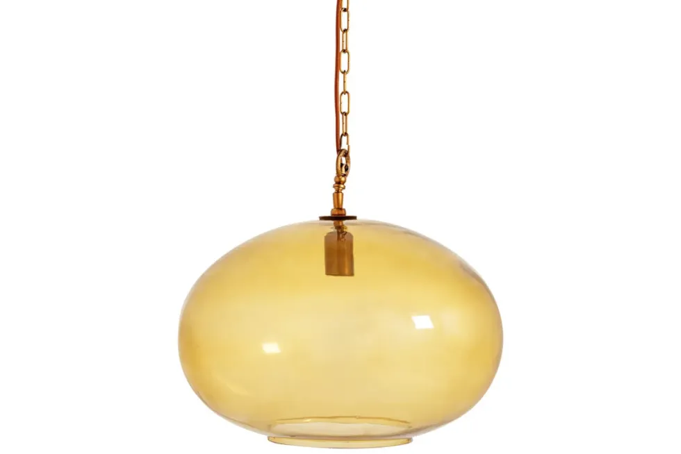 Otoro Recycled Glass Pendant - Honey - Large Round