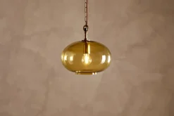 Otoro Recycled Glass Pendant - Honey - Small Round
