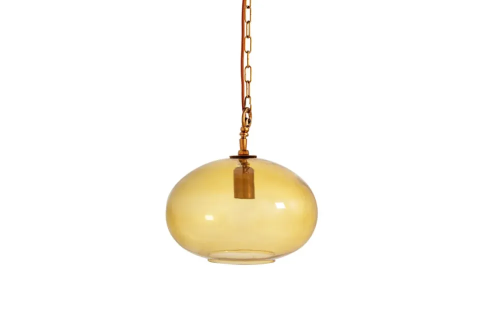 Otoro Recycled Glass Pendant - Honey - Small Round