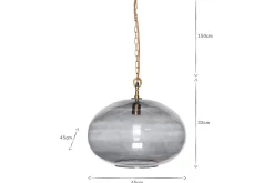 Otoro Recycled Glass Pendant - Smoke - Large Round