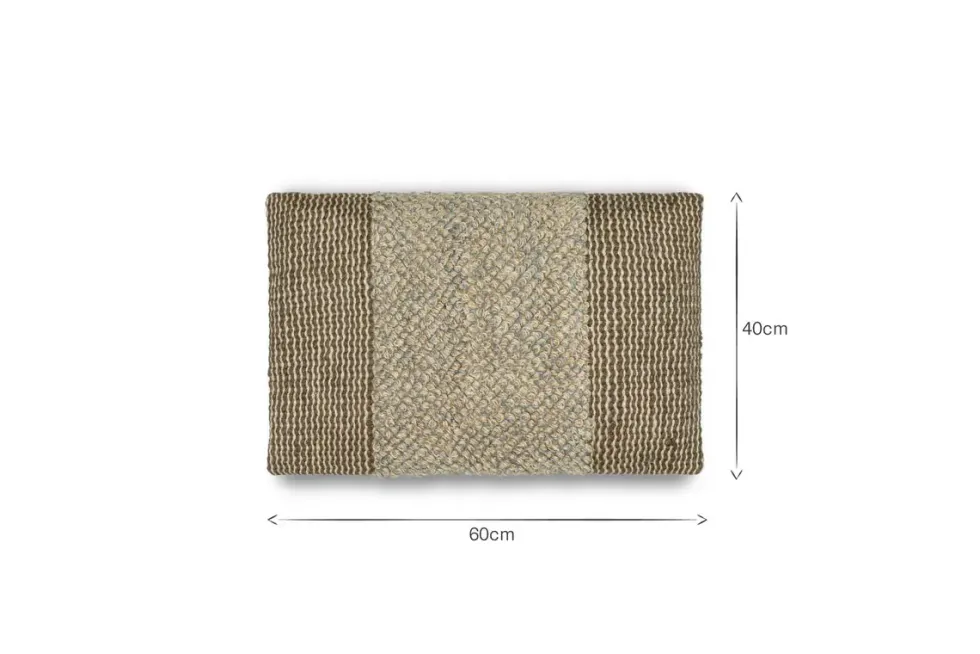Paduna Jute & Cotton Cushion Cover - Soft Blue & Brown