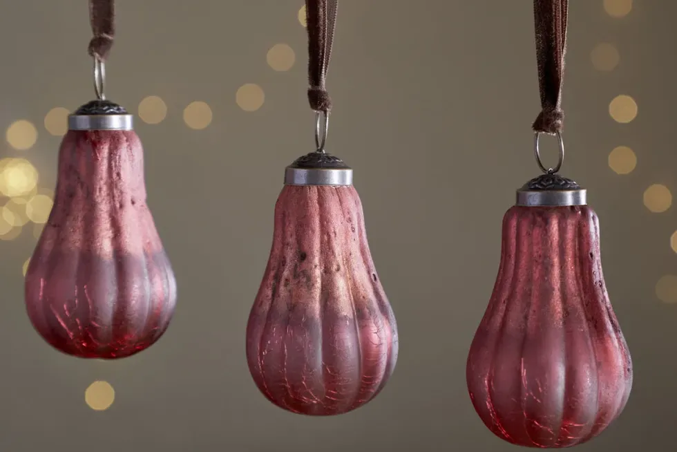 Pannee Drop Baubles - Merlot - (Set of 4)