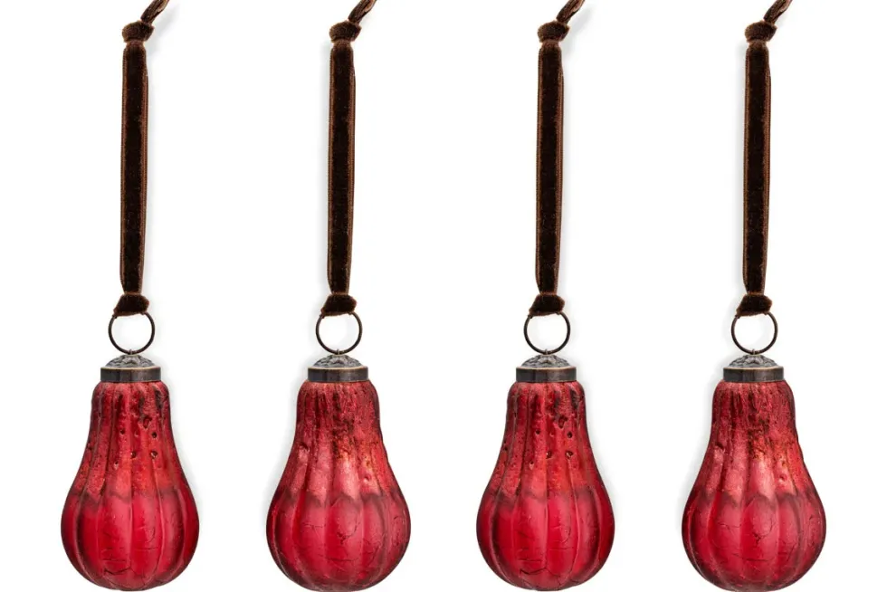 Pannee Drop Baubles - Merlot - (Set of 4)