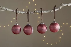 Pannee Round Baubles - Merlot - (Set of 4)