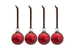 Pannee Round Baubles - Merlot - (Set of 4)