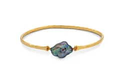 Parahu Grey Pearl Bracelet - Gold