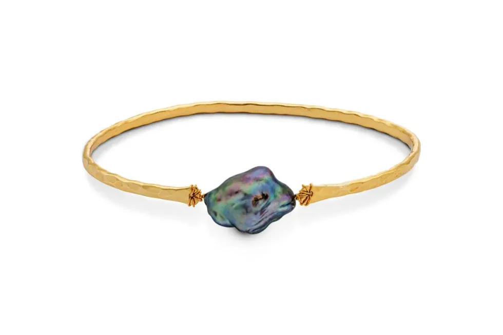 Parahu Grey Pearl Bracelet - Gold