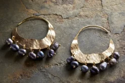 Parahu Grey Pearl Earrings - Gold