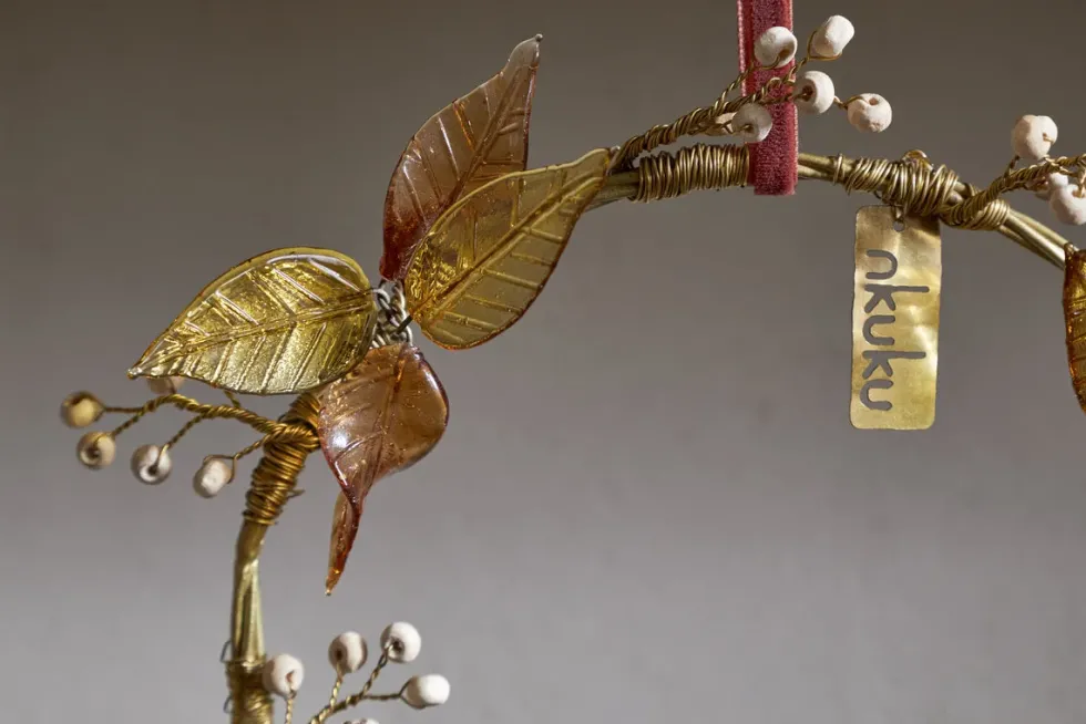 Parili Glass Wreath - Small - Ochre - Small