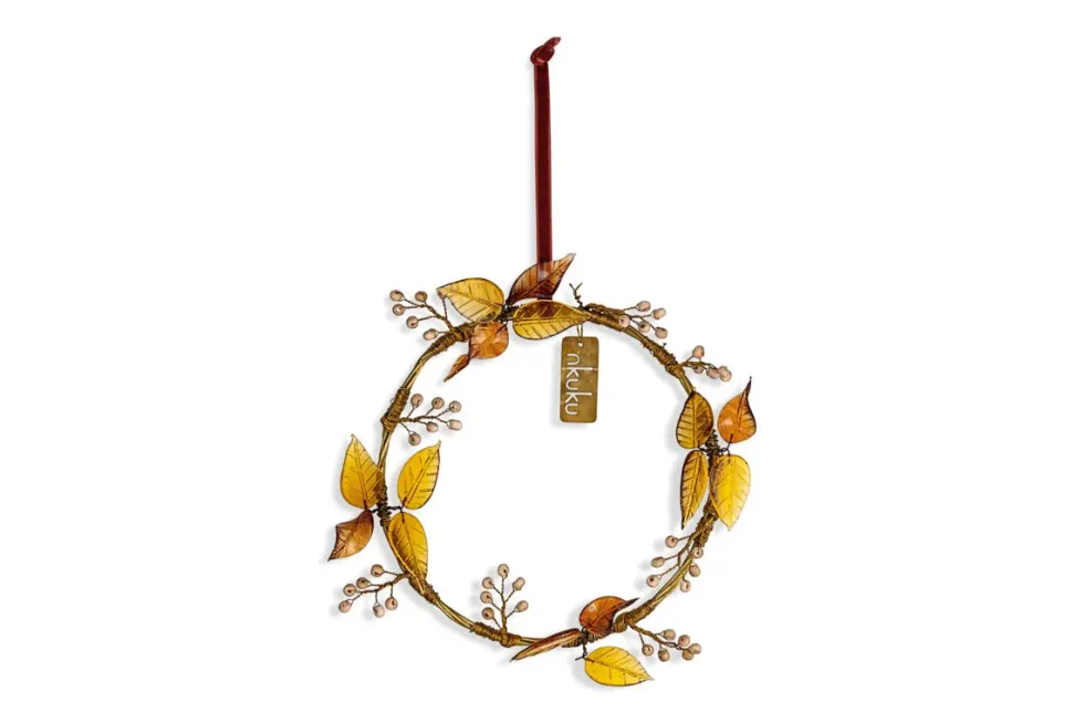 Parili Glass Wreath - Small - Ochre - Small