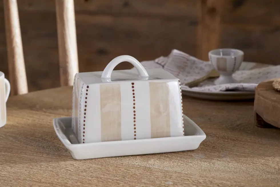 Patthar Butter Dish - Cream & Clay