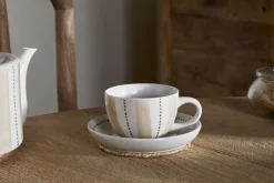 Patthar Cup & Saucer - Cream & Clay