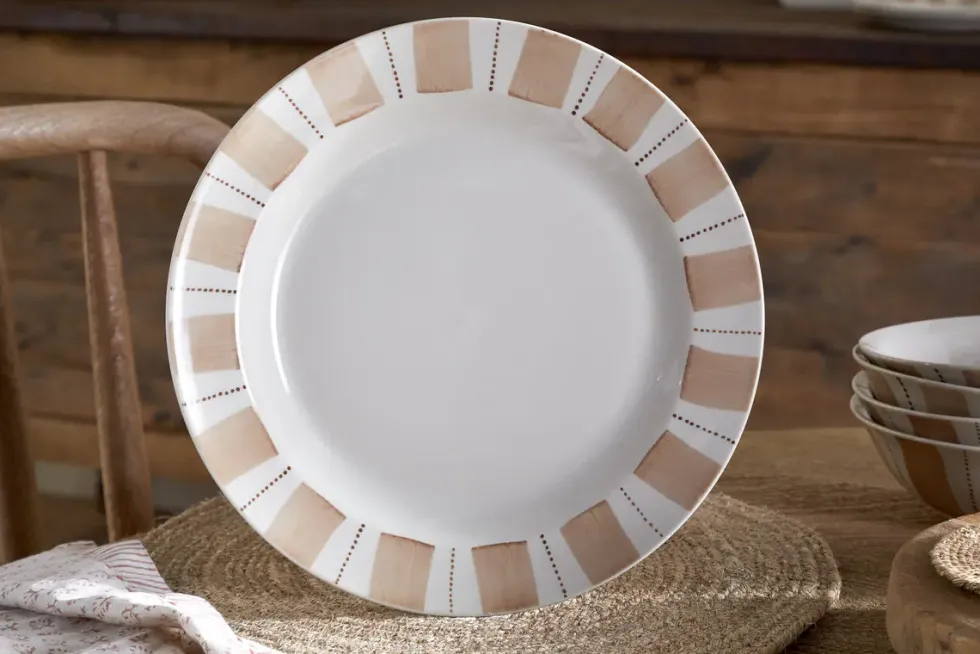 Patthar Dinnerware Set - Cream & Clay - (Set of 12)