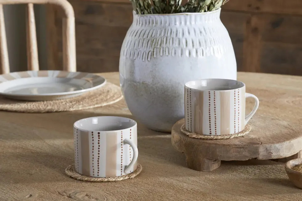 Patthar Mug - Cream & Clay - Large (Set of 2)