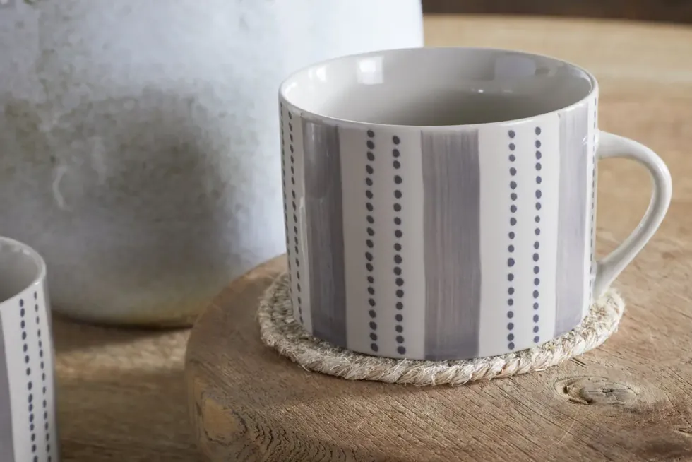 Patthar Mug - Cream & Grey - Large (Set of 2)