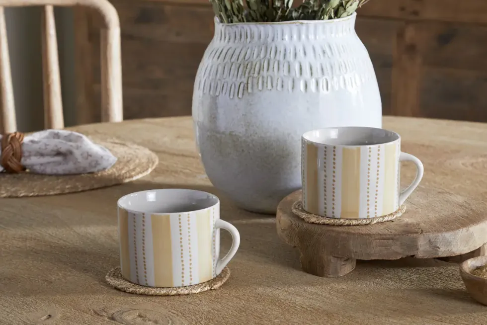 Patthar Mug - Cream & Sand - Large (Set of 2)