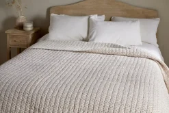 Peplu Cotton & Linen Screen Print Bed Quilt - Rust