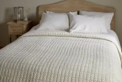 Peplu Cotton & Linen Screen Print Bed Quilt - Sage Green